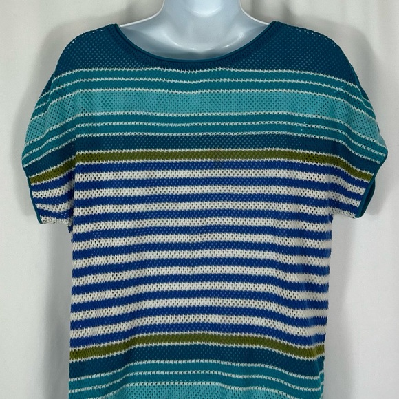 Tommy Bahama Cotton loose weave striped short sleeve shirt S - Picture 9 of 10